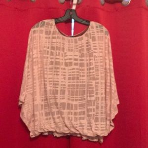 Pale pink bubble pancho blouse